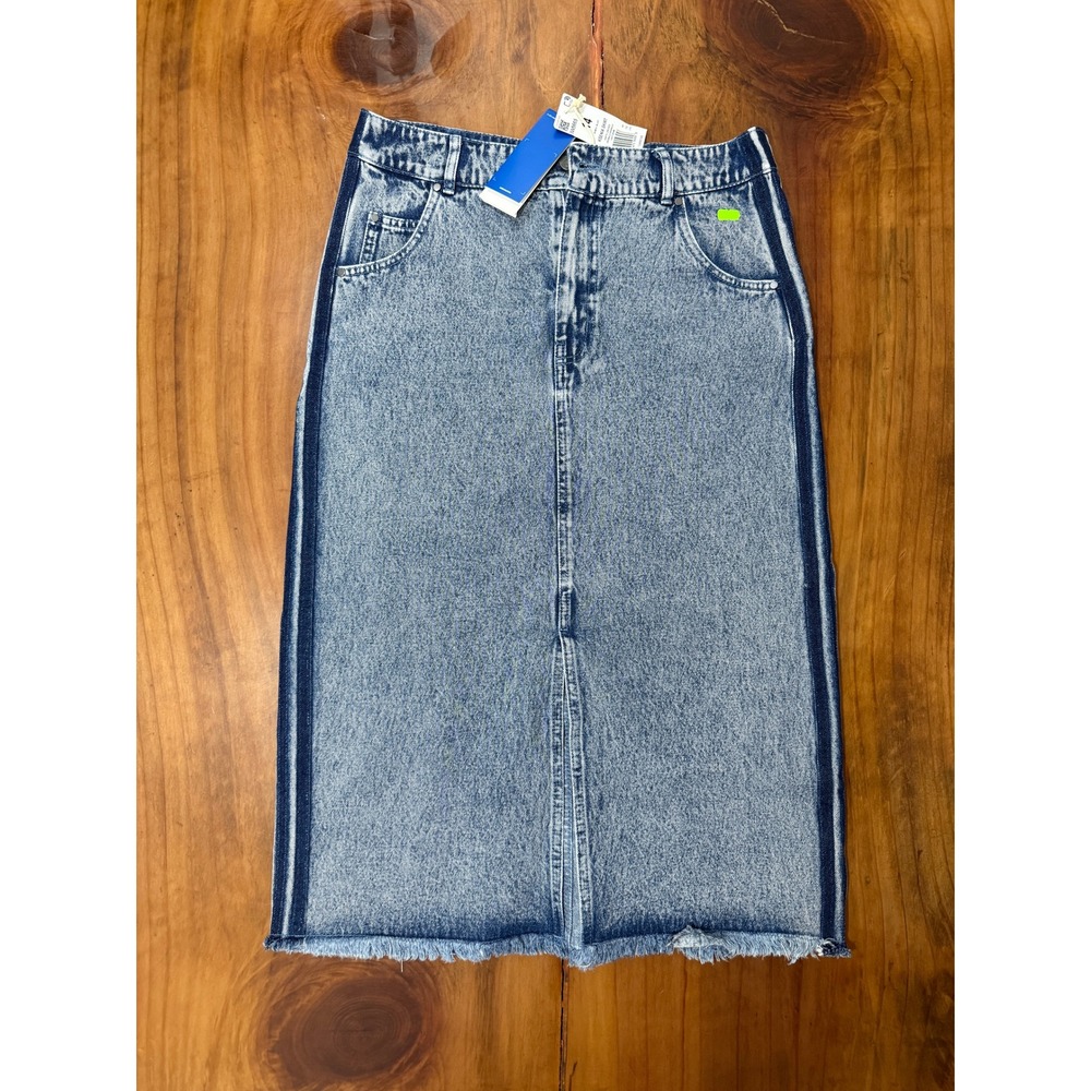 NEW Adidas x Ksenai Schnaider Skirt Women's Skirt 14 Denim Pencil Jean R3-9